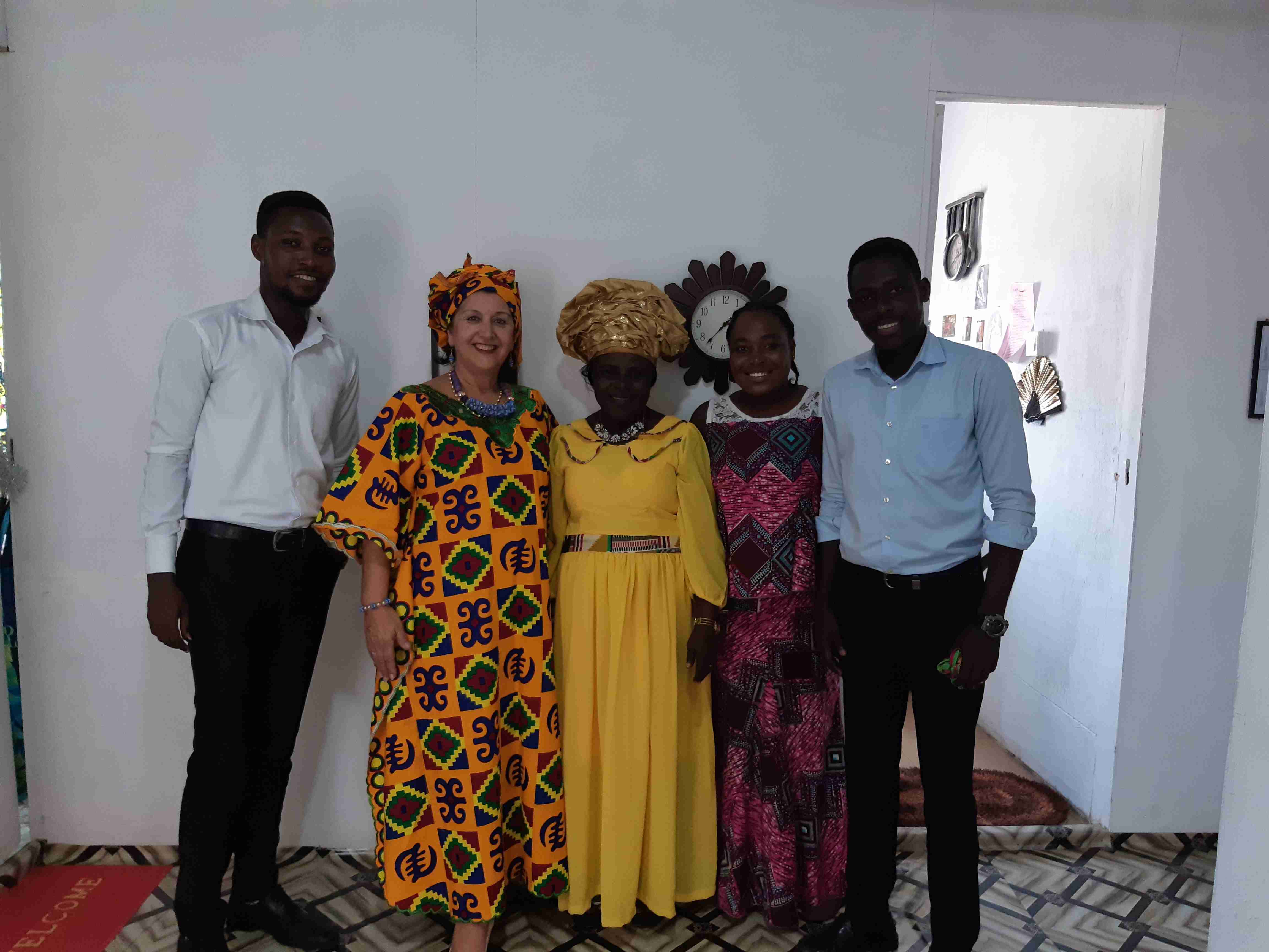 Lady Bishop Mary
            Cobbinah with bible facility students of Accra
